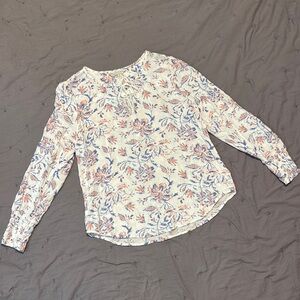 Lucky Brand Cream Long Sleeve Blouse